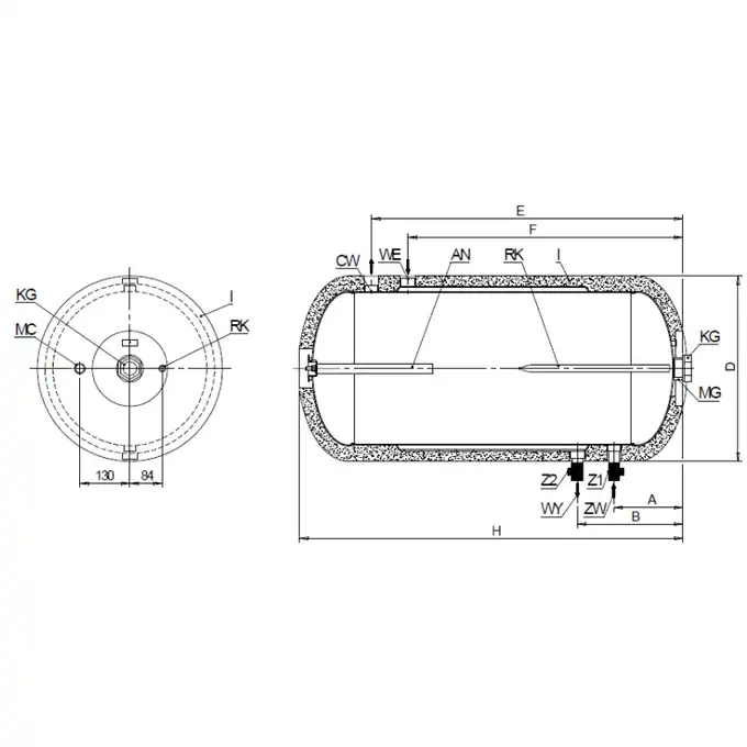 Wymiennik c.w.u. ELEKTROMET WGJ-250L 223-25-000 poziomy dwupłaszczyznowy