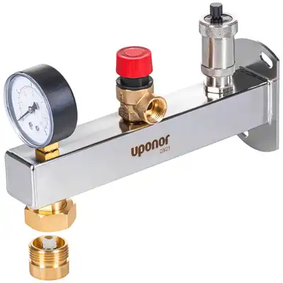 Grupa bezpieczeństwa Uponor Fluvia 1136372 INOX 3 bar z przyłączem do zbiornika