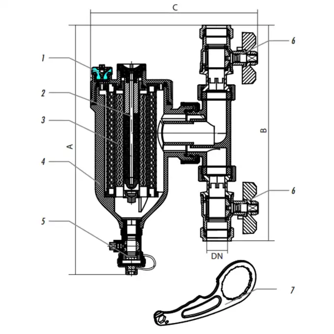 Separator zanieczyszczeń Womix 500037 magnetyczny SM32 1 1/4&quot;