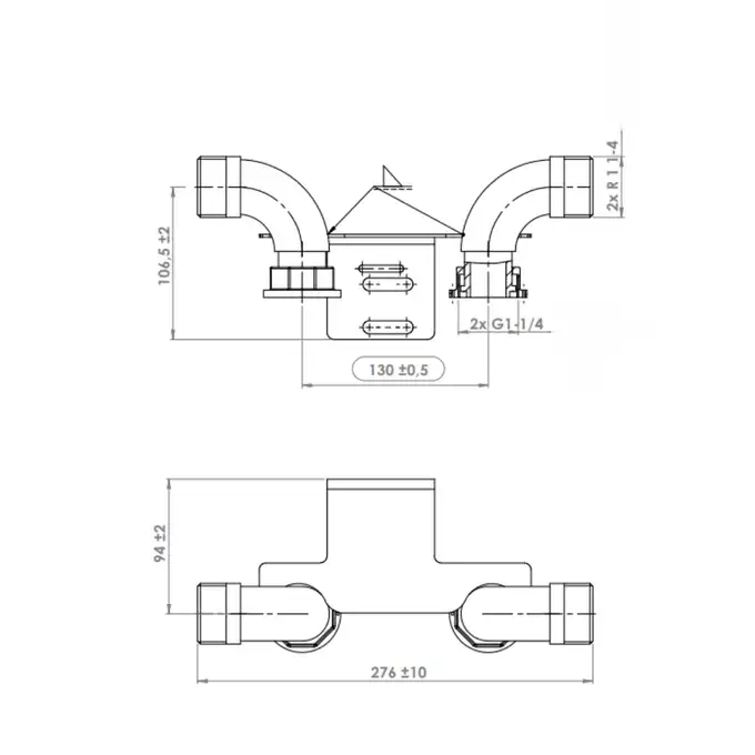 Monozłącze Weba 08-20-0004-02 G4/G6 GZ 5/4” x GZ 5/4” w poziomie