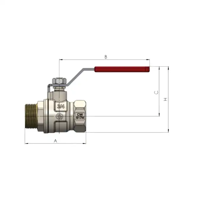 Zawór kulowy wodny Arco Sena VA30 750606 1 1/4&quot; GZ-GW dźwignia inox