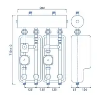 Zestaw hydrauliczny Kompania 484 Elterm 855484 SKE 2DC+ 55kW, 2 x VRG432, pompy DN25 Grundfos, siłownik ARA