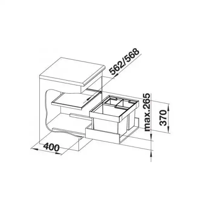 Selektor FLEXON II XL 60/3 + pokrywa systemowa BLANCO 521473