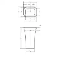 ASSOS S-LINE GLAM UmyWalka wolnostojąca złota 40 x 50 x 85 BESCO #UMD-AP-WOZ