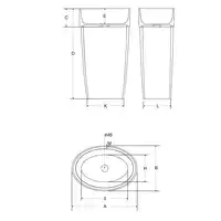 UNIQA GLAM UmyWalka wolnostojąca złota 32 x 46 x 84 BESCO #UMD-U-WGZ