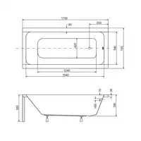 Wanna prostokątna MODERN BESCO #WAM-170-MO 170 x 70