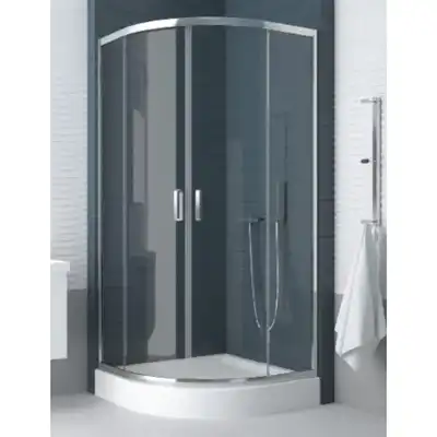 Kabina półokrągła New Trendy ZF-0029 Feria z brodzikiem R55 80X80X201 szkło czyste 5 mm z powłoką 