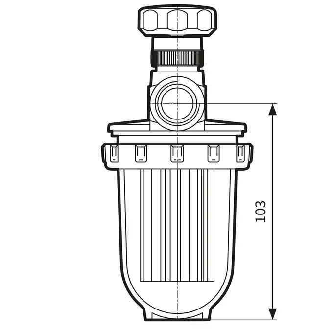 Filtr olejowy jednorurowy V 1/2 - 500 St, z wkładem stalowym, 500 l/h AFRISO 20487