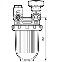 Filtr olejowy jednorurowy z powrotem R 500 St, z wkładem stalowym, 250 l/h AFRISO 20283