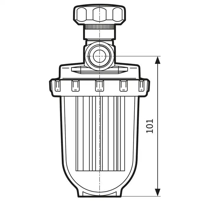 Filtr olejowy jednorurowy V 500 Si, z wkładem plastikowym, 250 l/h AFRISO 20292