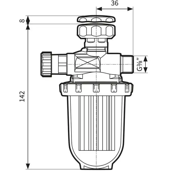 Filtr olejowy jednorurowy z powrotem R 500 St, z wkładem stalowym, 250 l/h AFRISO 20283