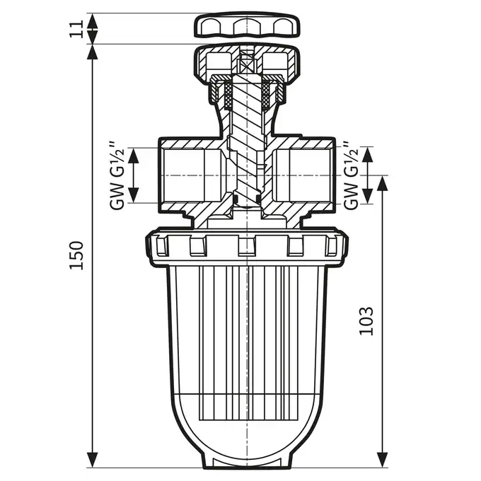 Filtr olejowy dwururowy Z 1/2 - 500 Si, z wkładem plastikowym, 310 l/h AFRISO 20480