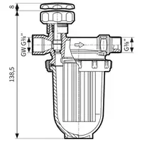 Filtr olejowy jednorurowy V 500 St, z wkładem stalowym, 320 l/h AFRISO 20294