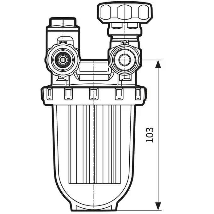 Filtr olejowy jednorurowy z powrotem R 500 St, z wkładem stalowym, 250 l/h AFRISO 20283