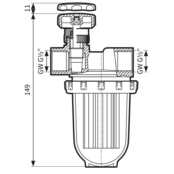 Filtr olejowy jednorurowy V 1/2 - 500 St, z wkładem stalowym, 500 l/h AFRISO 20487