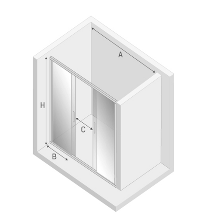Drzwi prysznicowe NEW CORRINA drzwi przesuwne podwójne 140x195 szkło czyste 6mm Active Shield NEW TRENDY D-0183A