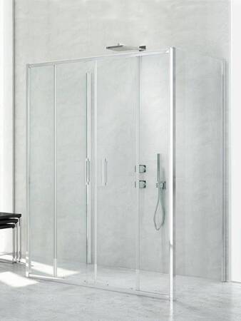 Kabina prysznicowa NEW CORRINA przyścienna drzwi przesuwne podwójne 160x80x195 szkło czyste 6mm Active Shield NEW TRENDY K-0486