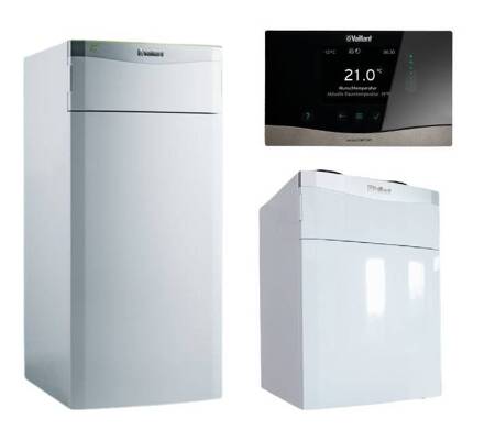 Pakiet z pompą ciepła flexoTHERM exclusive solanka VWF 118/4 + Regulator pogodowy VRC 720 + System wentylacji VAR 360/4 VAILLANT 0010044237