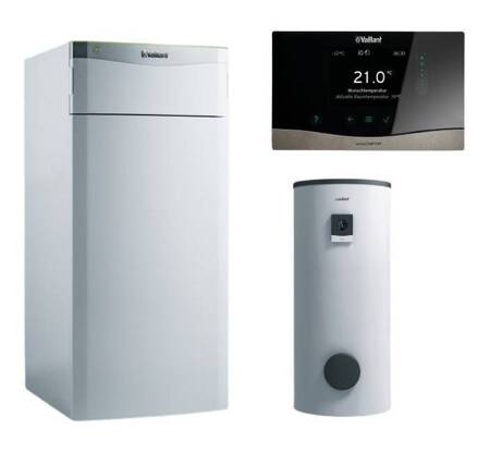 Pakiet z pompą ciepła flexoTHERM exclusive solanka VWF 197/4 + Regulator pogodowy VRC 720 + Zasobnik VIH RW 500/3 BR VAILLANT 0010044224