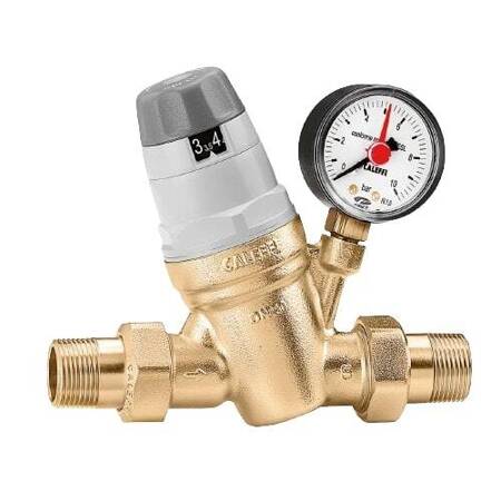 Regulator ciśnienia CALEFFI 535061 z wymiennym wkładem z manometrem oraz wskaźnikiem nastawy 1"