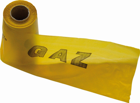 Taśma ostrzegawcza z nadrukiem "GAZ" szer. 20 cm, żółta (1 rolka - 100m) WEBA 50-01-0000-68