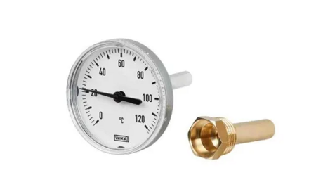 Termometr  A43 standard, 63mm stal ocynkowana 0 °C...120 °C 40X9mm WIKA 14199242